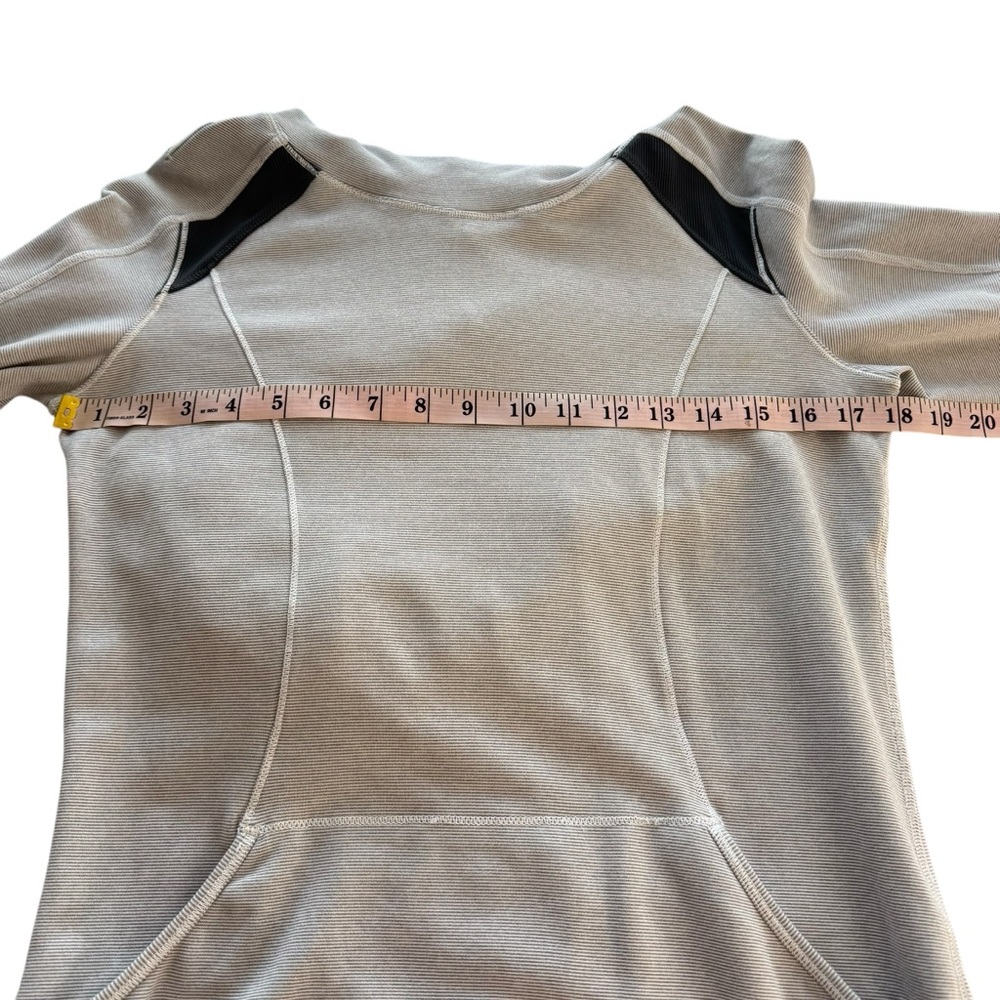 Lululemon Base Runner Hoodie Workout Wee Stripe White Heathered Medium Grey 8 - Picture 11 of 13